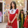 صورة فستان "جوهرة التأسيس" احمر غامق